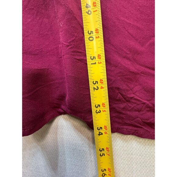 Andree By Unit Womens Embroidered Long Sleeves Maxi Dress Size L Burgundy Boho - Picture 10 of 16